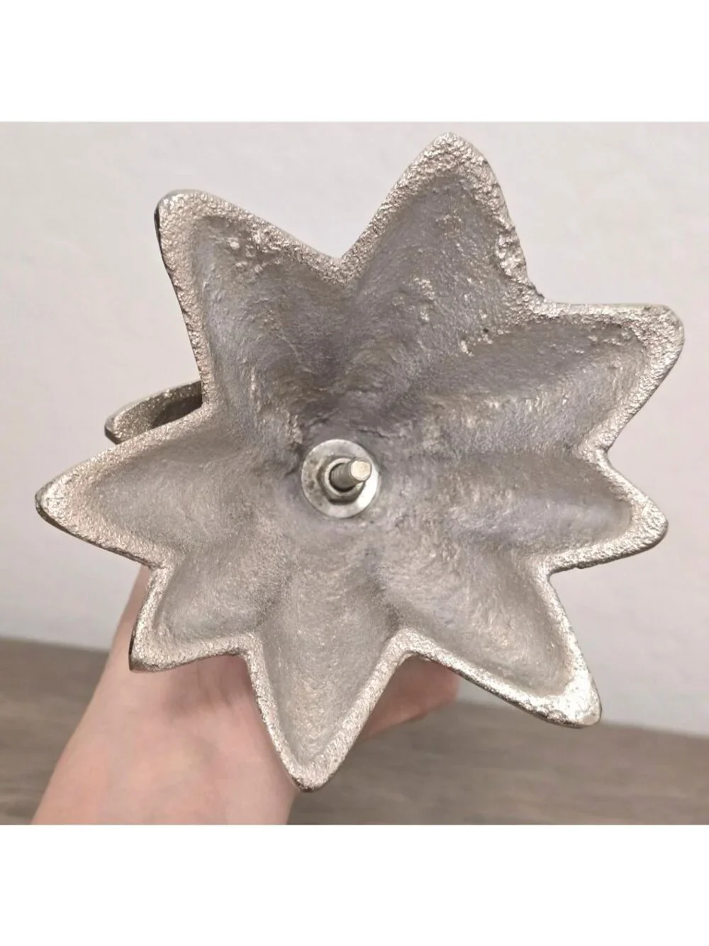Heavy Metal Silver Christmas Tree Centerpiece Star Topper 14
